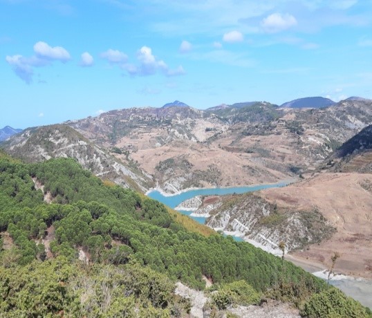 Landscape, the Hills of Mallakastra and the Lumara Lakes