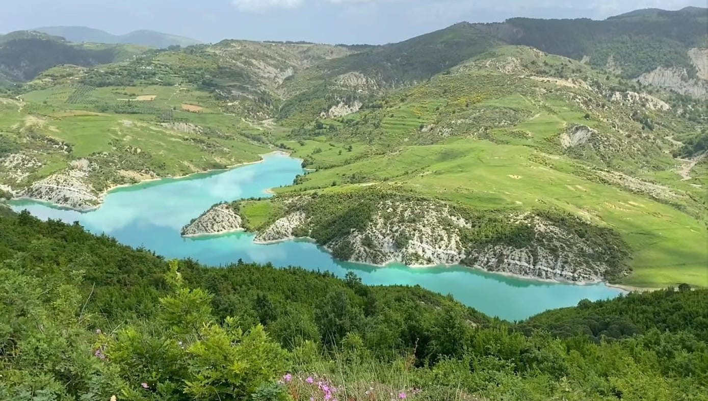 Landscape, the Hills of Mallakastra and the Lumara Lakes — Lumara